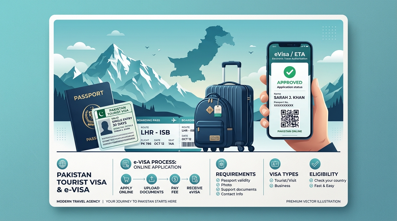Pakistan Tourist Visa and eVisa Guide Infographic