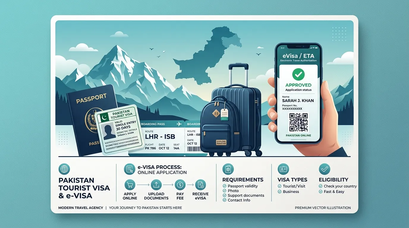 Pakistan Tourist Visa and eVisa Guide Infographic